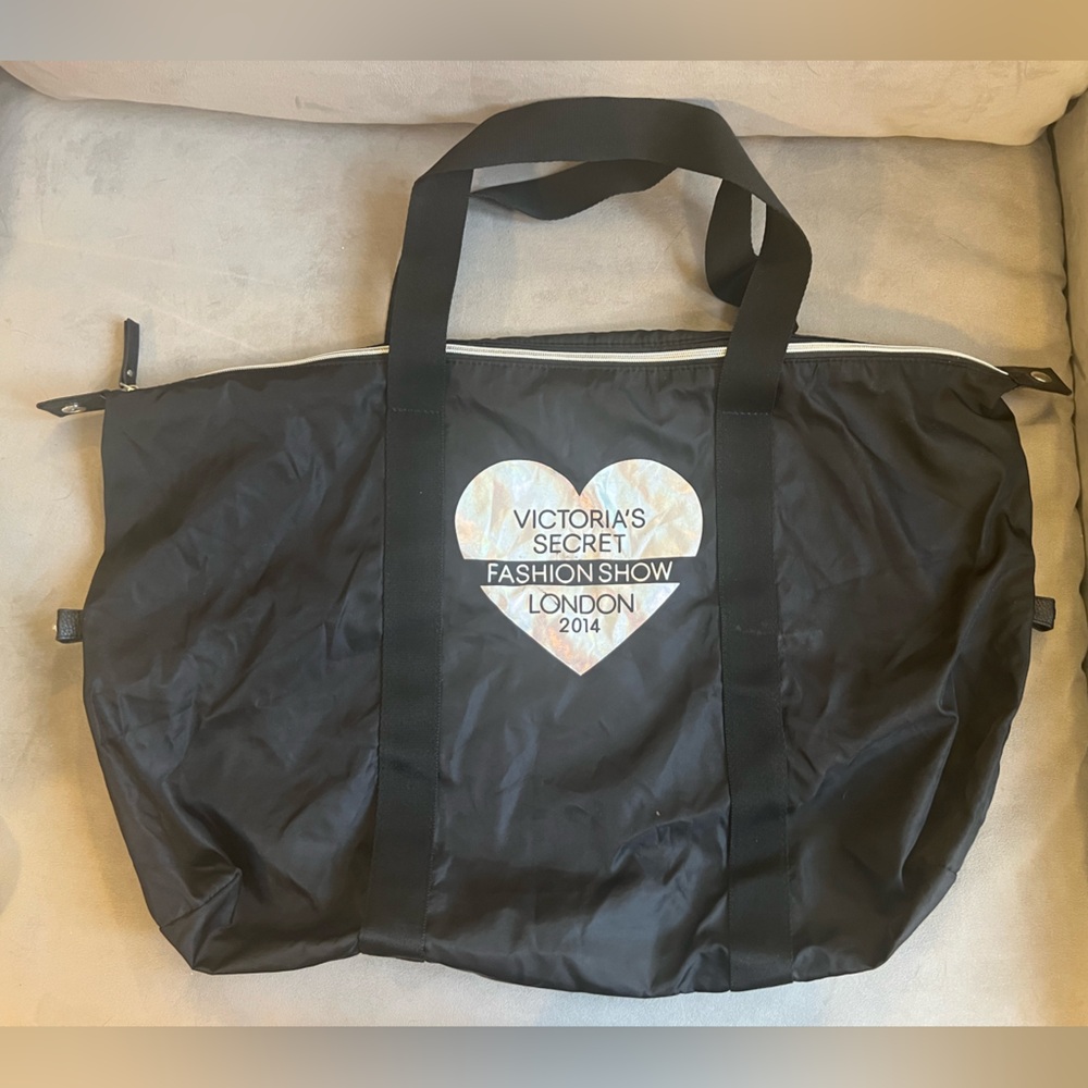 Large black weekender Tote from Victoria’s Secret.